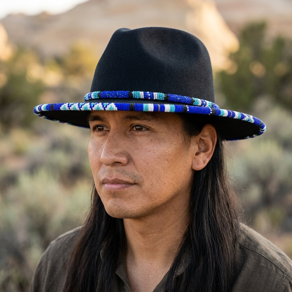 Size-60 Handmade Beaded Hat