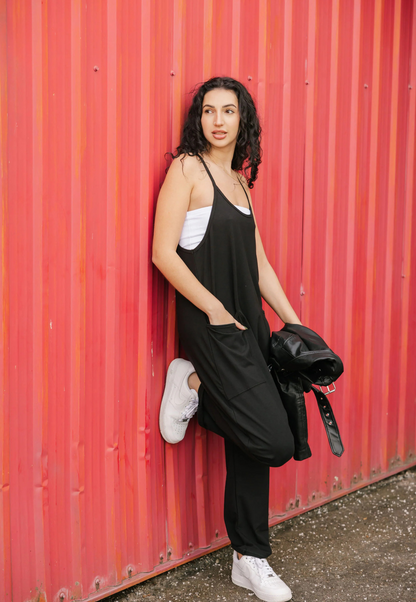 Abigael Romper in Midnight Black
