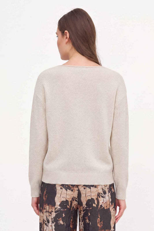 Women's Scalloped V-Neck Tunic Sweater