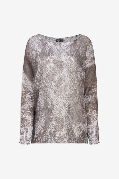 Women's Printed Boat-Neck Sweater