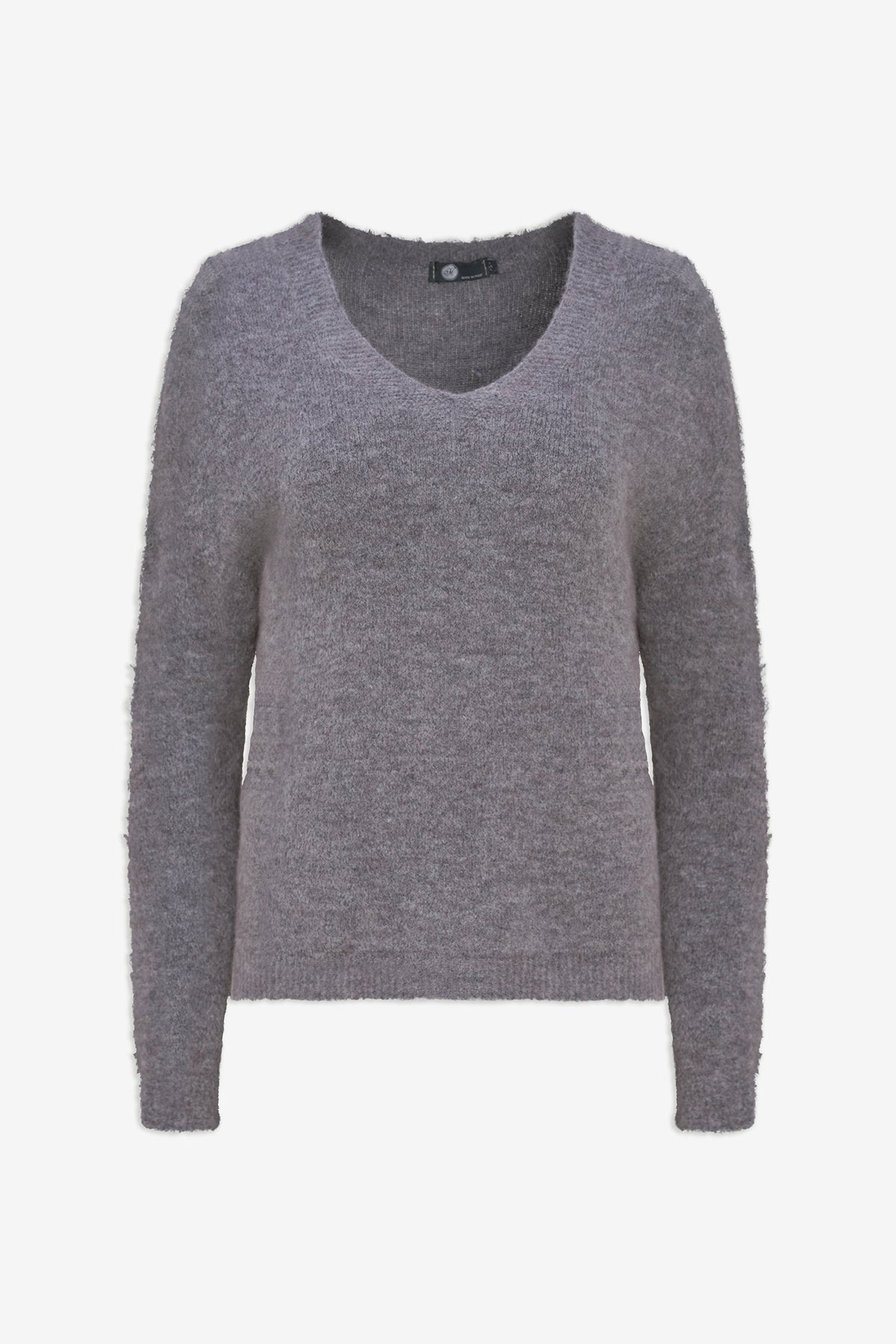 Women's Soft Brushed-Knit V-Neck Sweater with Long Sleeves