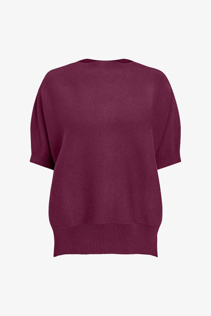 Women's Oversized Crew-Neck Sweater with Elbow-Length Batwing Sleeves