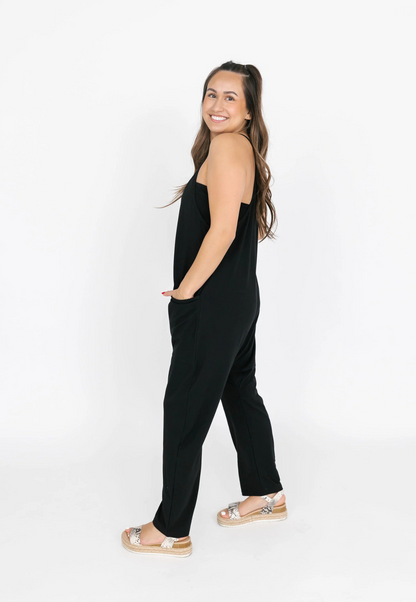 Abigael Romper in Midnight Black