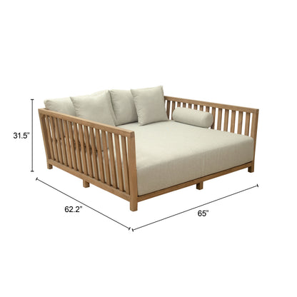 Sunhaven Indoor/Outdoor Daybed Lounger - Taupe