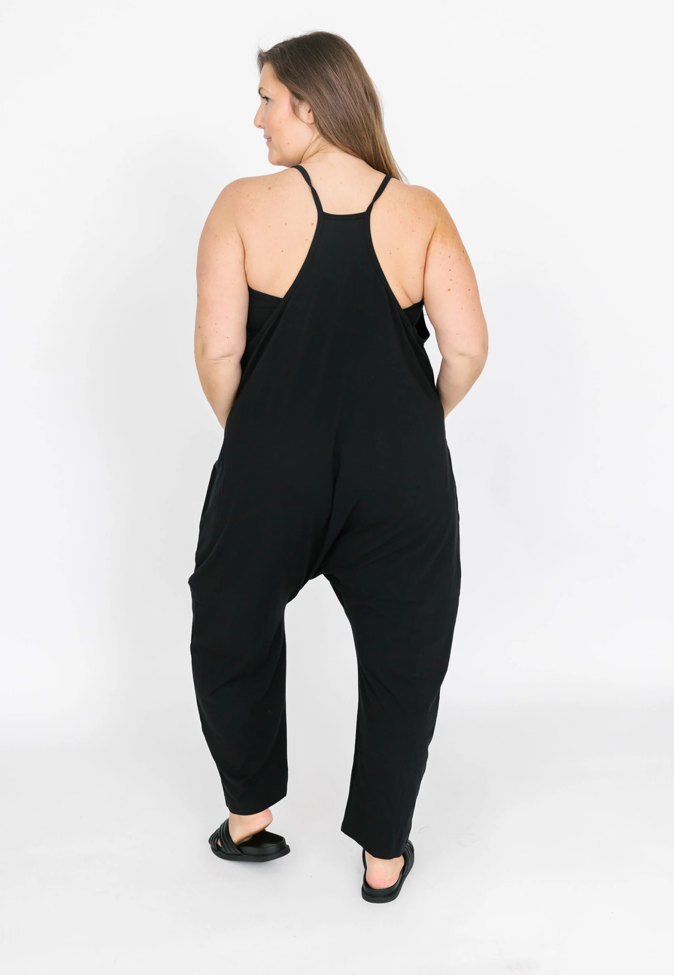 Abigael Romper in Midnight Black