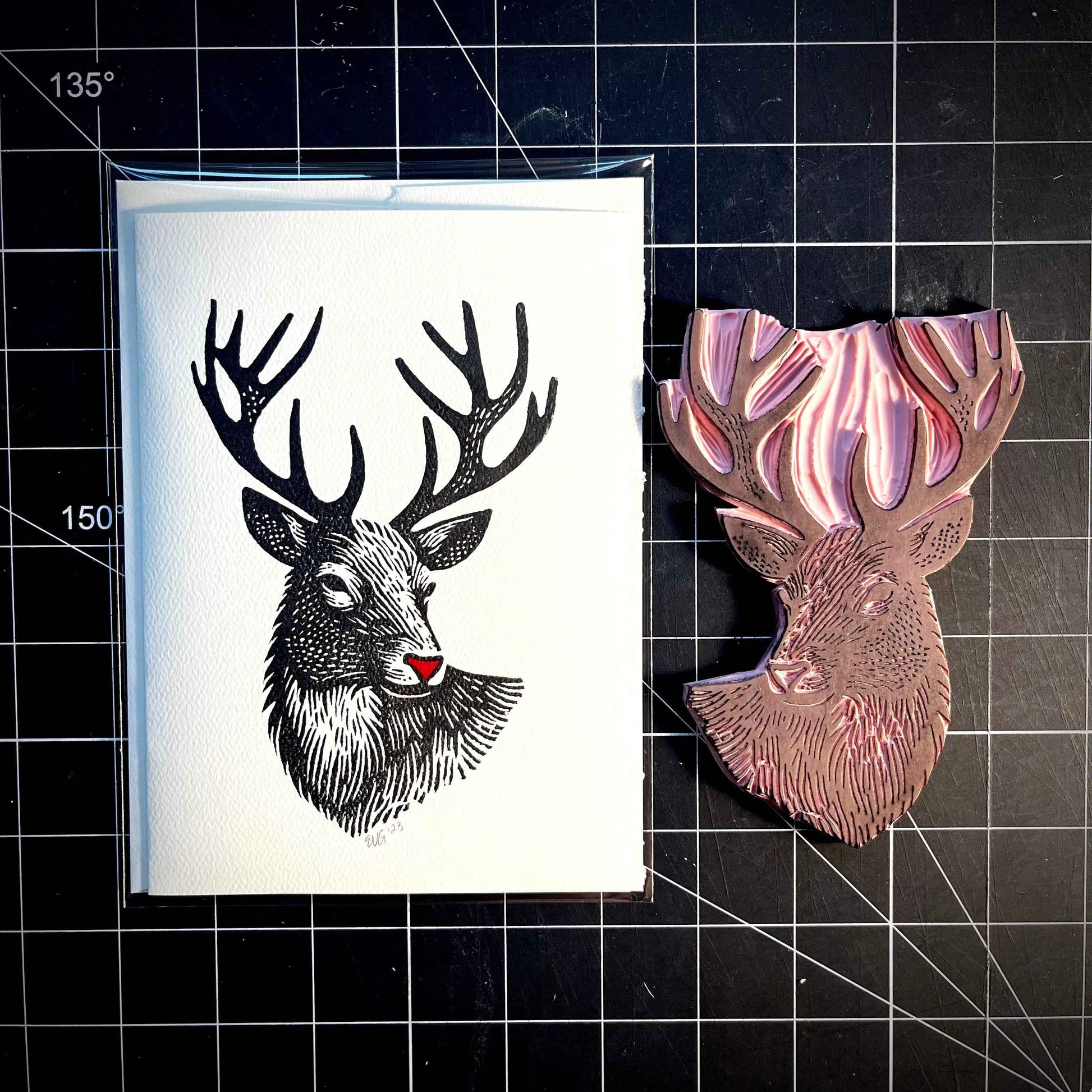 Guide My Slay Tonight Holiday Card | LINOCUT CARD
