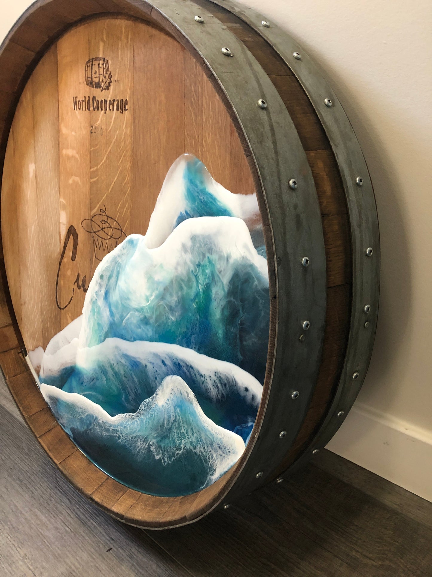 Wine Barrel Ocean Waves - AURABAGS SHOP