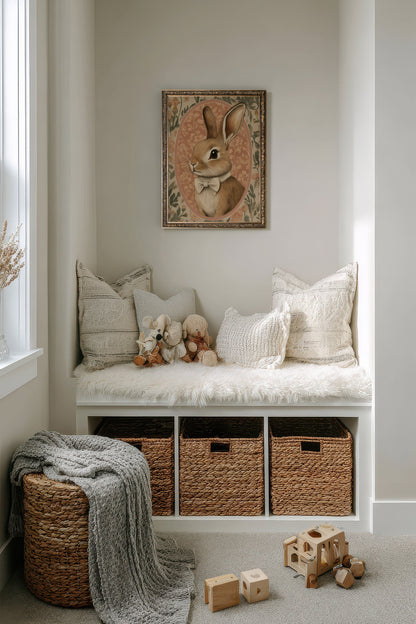 LAPIN ÉLÉGANT, CADRE VINTAGE BRONZE