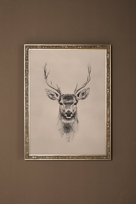 ESQUISSE SAUVAGE, CADRE VINTAGE ARGENT