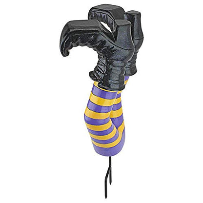 Design Toscano Crash Landing Wicked Witch Legs Halloween Garden Stake Statue, 42 cm, Polyresin,