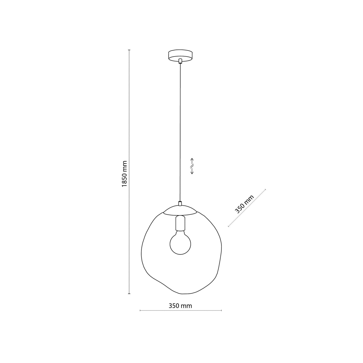 SOL Large Glass Pendant Light - AURABAGS SHOP