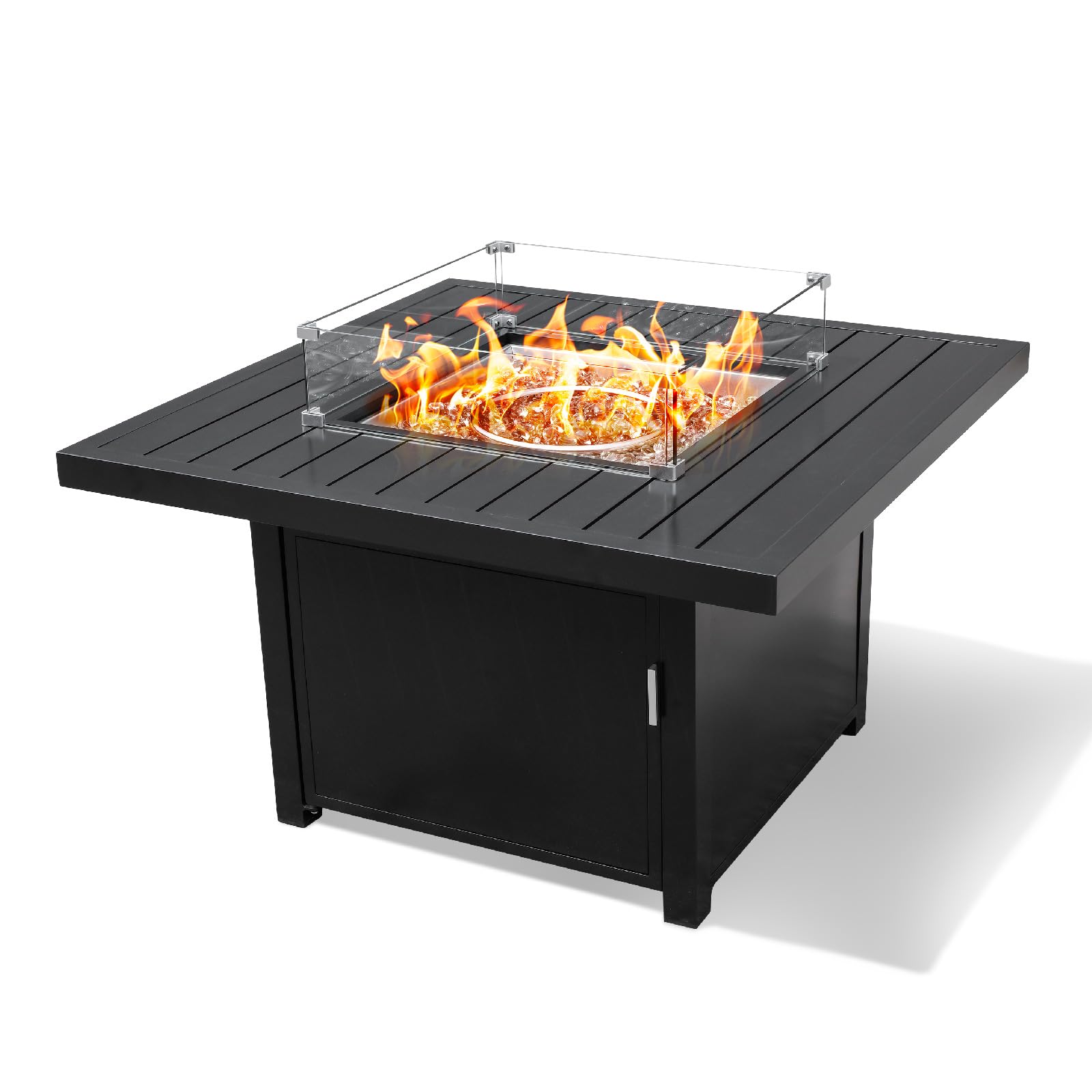 Aluminum Propane 42" Square Outdoor Fire Pit Table - AURABAGS SHOP