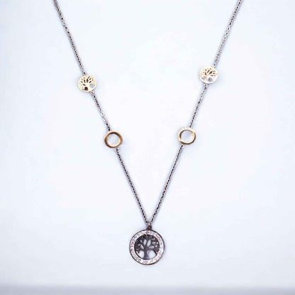Tree of Life Stainless Steel Necklace Pendants With Long Chain