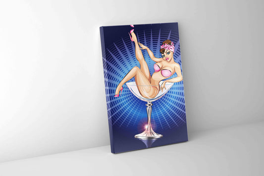 Wandbild-Blauer und pinker Cocktail-Wanddeko