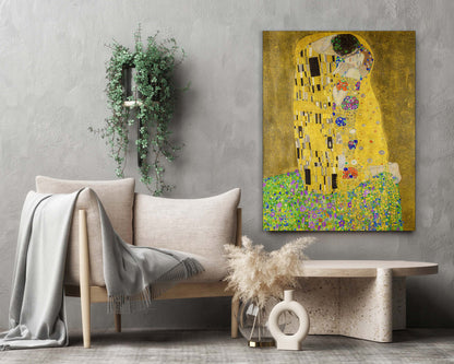 Wandbild „Der Kuss“ Kunstdruck-Goldlack