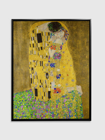 Wandbild „Der Kuss“ Kunstdruck-Goldlack