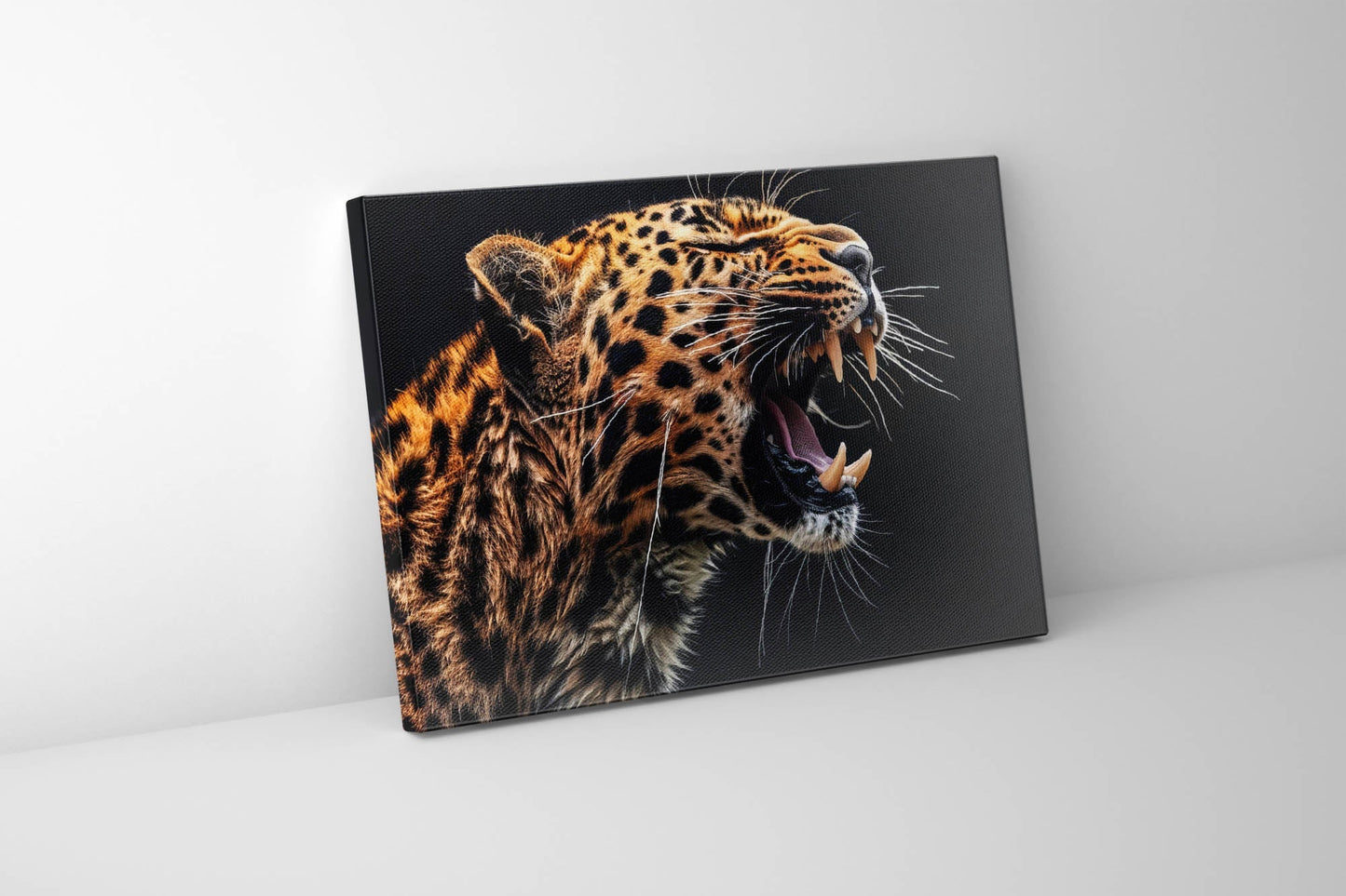 Hochauflösender detaillierter Druck eines Leoparden 122 cm x 91 cm