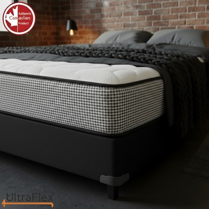 UltraFlex® DreamWeaver Mattress and BoxSpring Set Medium Firm Pocket Coil Hybrid Mattress – Canadian-Made Orthopedic Support with Cooling Gel Foam, Quilted Top, Breathable & Hypoallergenic Comfort, Edge Support & Motion Isolation