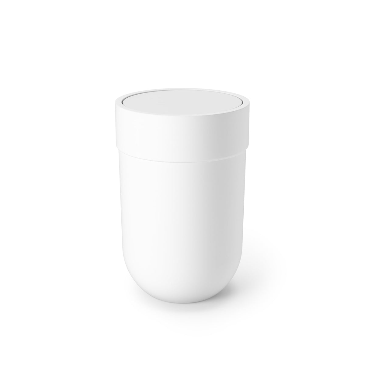 Umbra Touch Trash Can, Small 1.6-Gallon Garbage Bin with Swing Lid, Waste Basket for Bathroom or Office, White 🍁 All In One Marketplace Canada