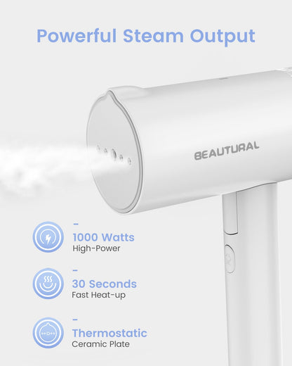 BEAUTURAL Steamer for Clothes, Foldable Handheld Clothing Wrinkles Remover for Garments, 30-Second Fast Heat-up, Portable Fabric Steamer for 120V Countries, Not for Use in 220V Such as Europe 🍁 All In One Marketplace Canada