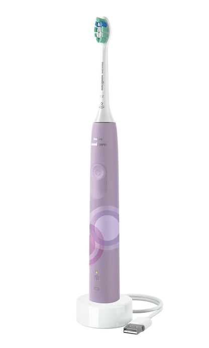 Philips Sonicare 4100 Electric Toothbrush, Sonic Toothbrush with Two Intensity Levels, Pressure Sensor and Timer, Lush Lilac Prismatic, Model HX3689/24 🍁 All In One Marketplace Canada