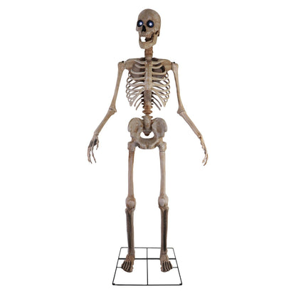 Haunted Hill Farm 8-Ft. Tall Bones McNeely The Towering Skeleton by SVI, Plug-in Motion-Activated Talking Scare Prop Animatronic for Indoor or Covered Outdoor Creepy Halloween Decoration