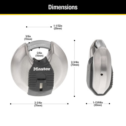 MASTERLOCK Disc Padlock (2 Pack), 2-3/4" M40XTCCSEN 🍁 All In One Marketplace Canada