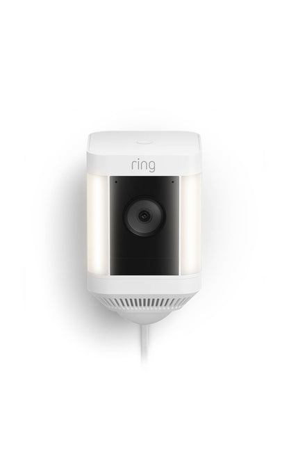 Ring Spotlight Cam Plus, Plug-in | Two-Way Talk, Colour Night Vision, and Security Siren - White 🍁 All In One Marketplace Canada
