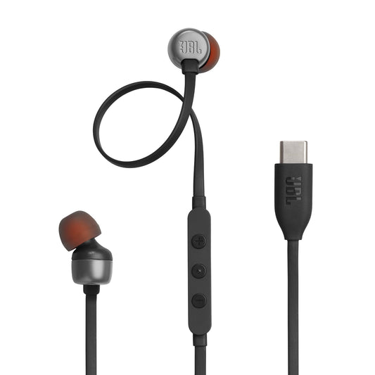 JBL Tune 310C - USB-C Wired Hi-Res in-Ear Headphones, Tangle-Free Flat Cable, 3-Button Remote with Microphone (Black) 🍁 All In One Marketplace Canada