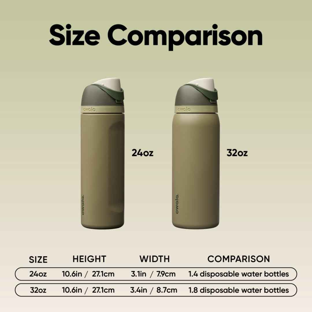 Owala FreeSip Insulated Stainless Steel Water Bottle with Straw, BPA-Free Sports Water Bottle, Great for Travel, 24 Oz, Off Road 🍁 All In One Marketplace Canada