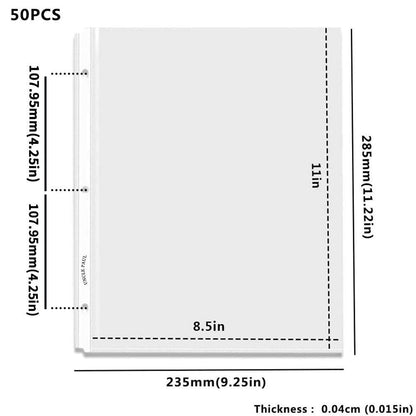 Sheet Protectors - 50 Sheets 4 mils[0.04mm] Strong Extra Heavyweight Clear Top Load 8.5 x 11 Inch Highlight Transparent Acid-Free for 3 Ring Binder OS0150 🍁 All In One Marketplace Canada