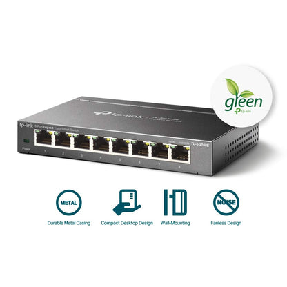 TP-Link 8 Port Gigabit Easy Smart Switch (TL-SG108E) – Managed, Plug & Play, Metal Housing, QoS, VLAN, IGMP, LAG, Desktop/Wall Mount, Limited Lifetime Protection 🍁 All In One Marketplace Canada