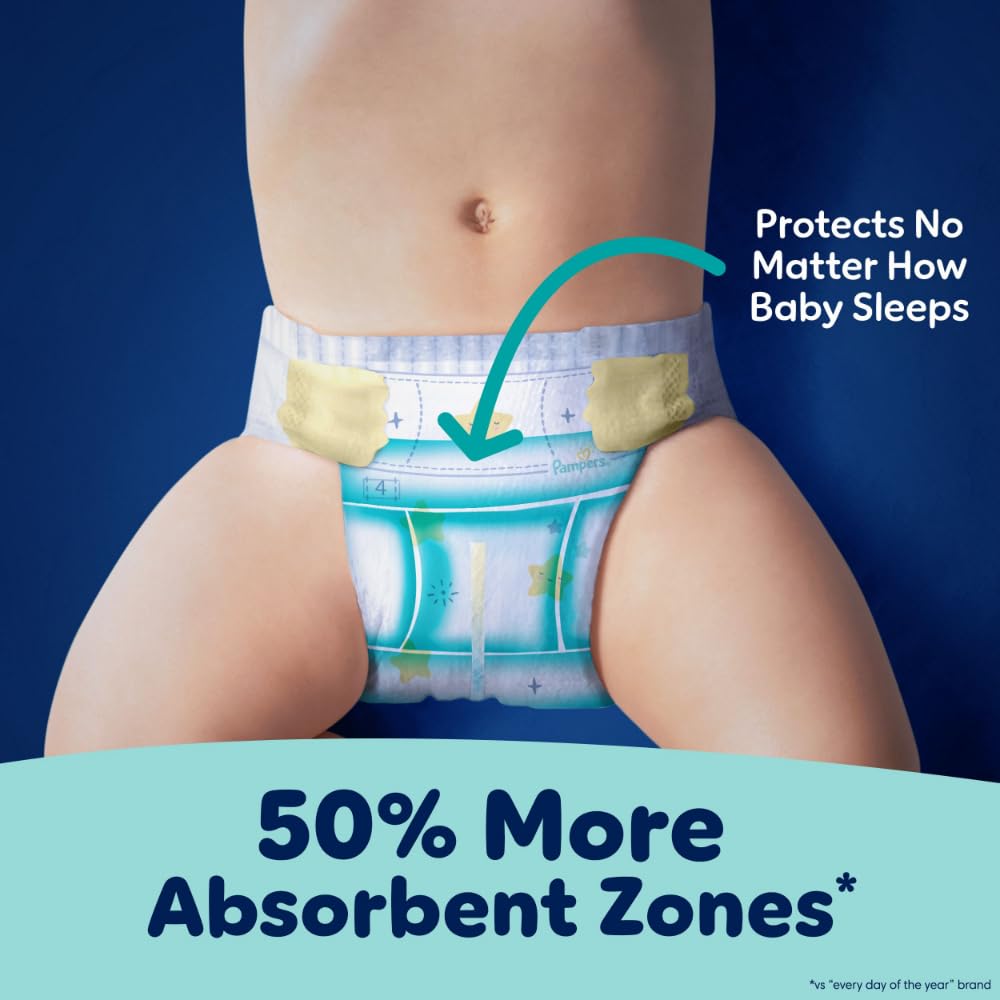 Pampers ZZZ Overnight Diapers, Size 4, Nighttime Protection Disposable Baby Diaper, 1 Pack (Count of 104), 🍁 All In One Marketplace Canada