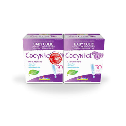 Boiron Cocyntal 60 drinkable unit-doses (Twin Pack) used for infant colic: abdominal pain, cramps, spasms and intestinal gas. Age: 1 to 6 months. Day and Night use. 🍁 All In One Marketplace Canada