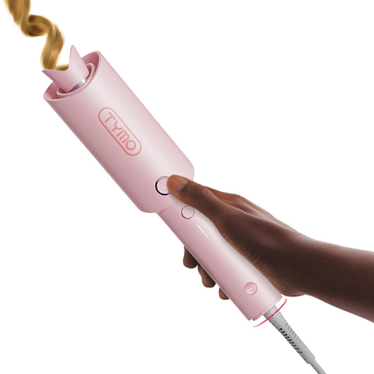 TYMO CURLPRO Automatic Rotating Curling Iron - Beach Waves Curling Wand, Portable Hair Curler, 500 Million Ionic, Dual Voltage & Lightweight for Travel, Ceramic Coating, Pink 1 inch 🍁 All In One Marketplace Canada