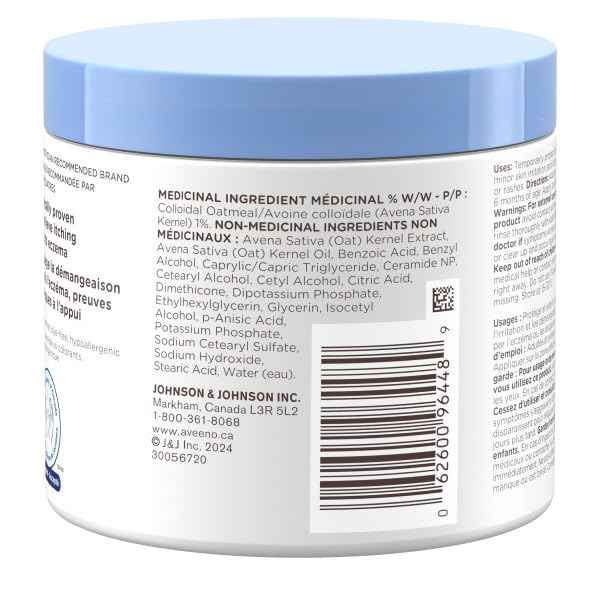 Aveeno Baby Eczema Care Nighttime Balm - Bedtime Body Lotion for itching due to eczema Colloidal Oatmeal + ceramide - Fragrance Free, Pack of 2 (622g Total)