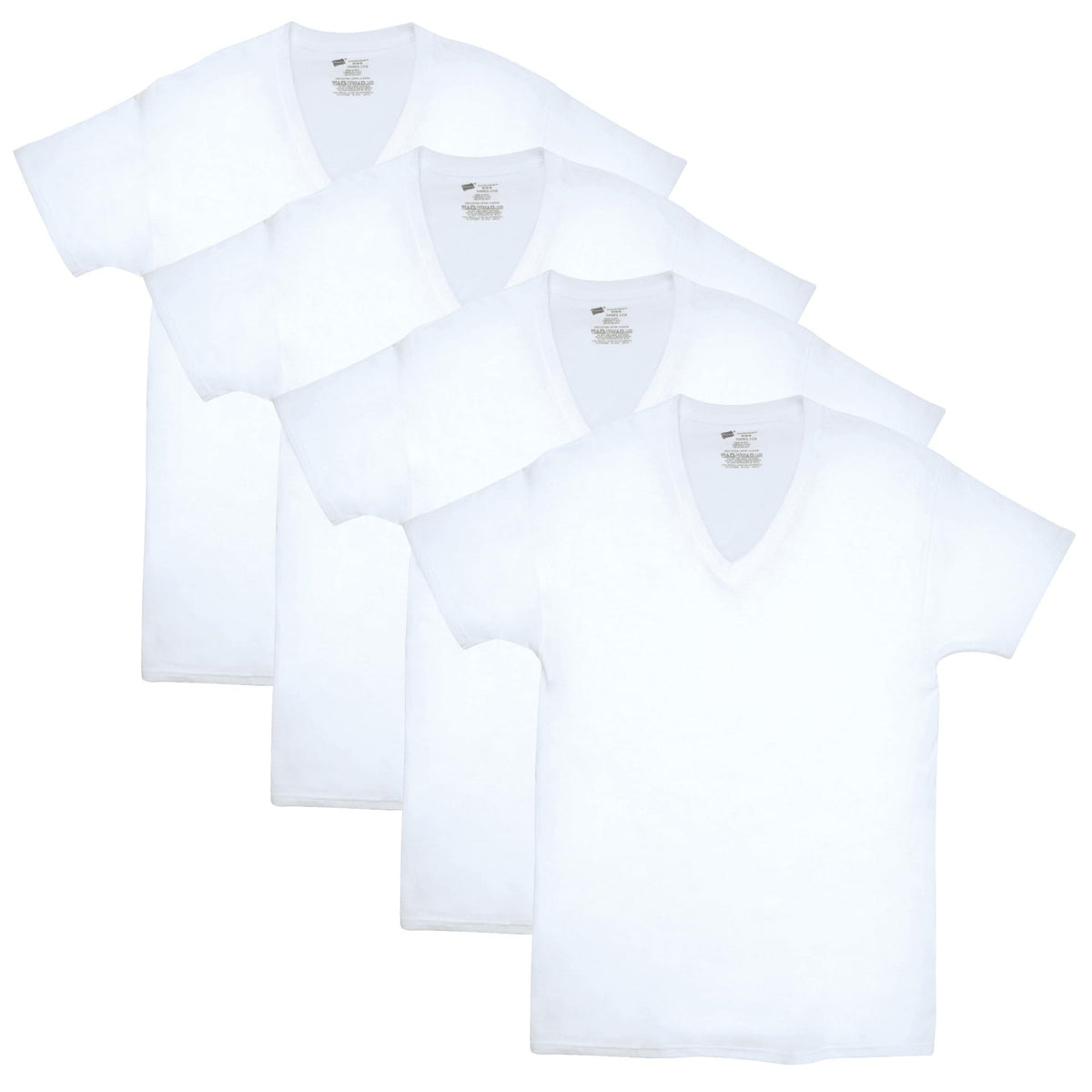 Hanes Men's ComfortSoft 4 Pack FreshIQ Cotton V-Neck T-Shirt, White, X Large 🍁 All In One Marketplace Canada