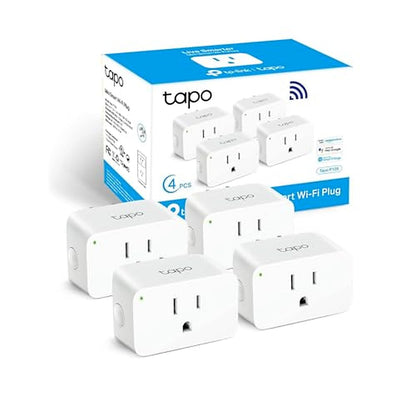 TP-Link Tapo Smart Plug Mini 15A, Smart Home Wi-Fi Plug, Super Easy Setup, Compatible with Alexa & Google Home, No Hub Required, UL Certified, 2.4G WiFi Only, White, Tapo P105(4-Pack) 🍁 All In One Marketplace Canada
