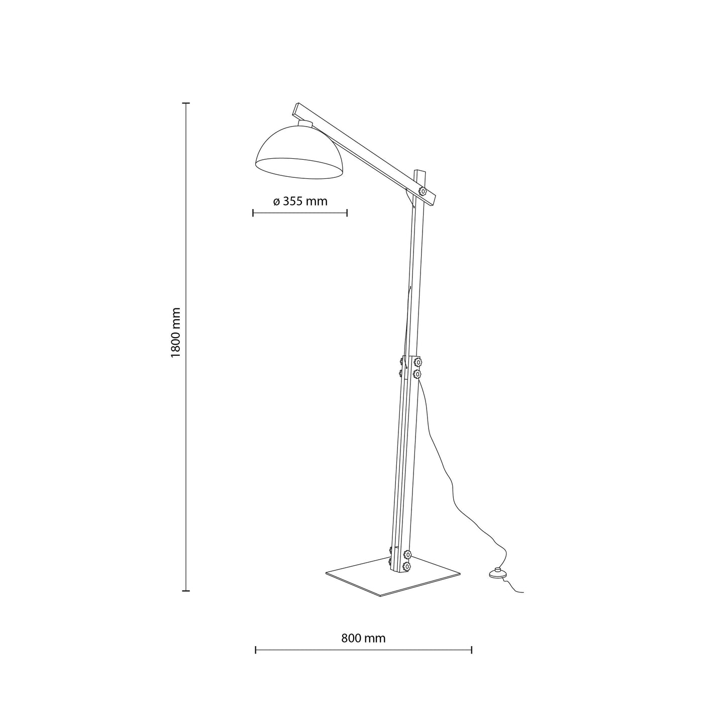 Oslo Brown Scandinavian Minimalist Floor Lamp for Living Room, Bedroom & Modern Interior Lighting - AURABAGS SHOP