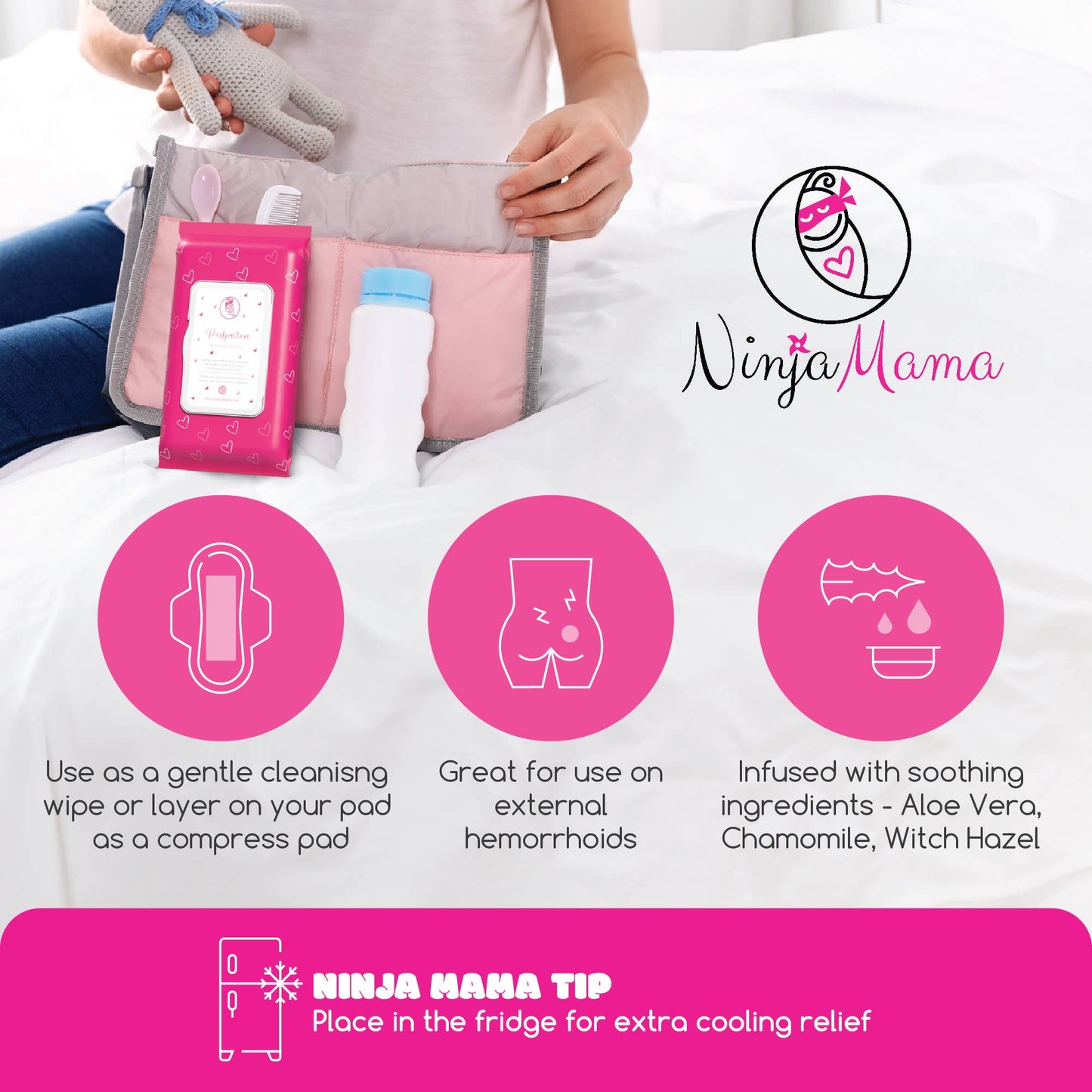Postpartum Perineal Witch Hazel Recovery Wipes/ Pad Liners.