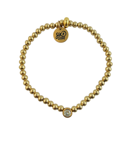 Mini Gold & Sparkle Bracelet (Clear & Light Pink, Blue)