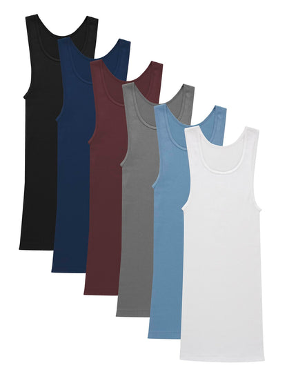 Hanes Men’s Ribbed Tank, Cotton Undershirt Tank, 6-Pack, Assorted, Size X-Large 🍁 All In One Marketplace Canada