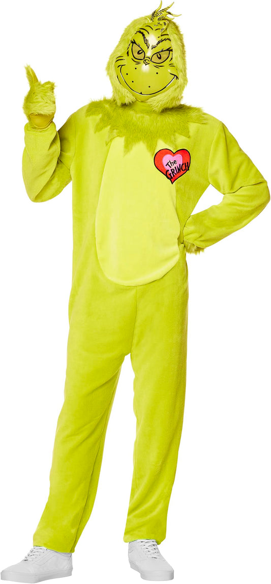 InSpirit Design The Grinch Deluxe Adult Jumpsuit Costume | Officially Licensed | Dr. Seuss Accessories | Halloween Outfit, M