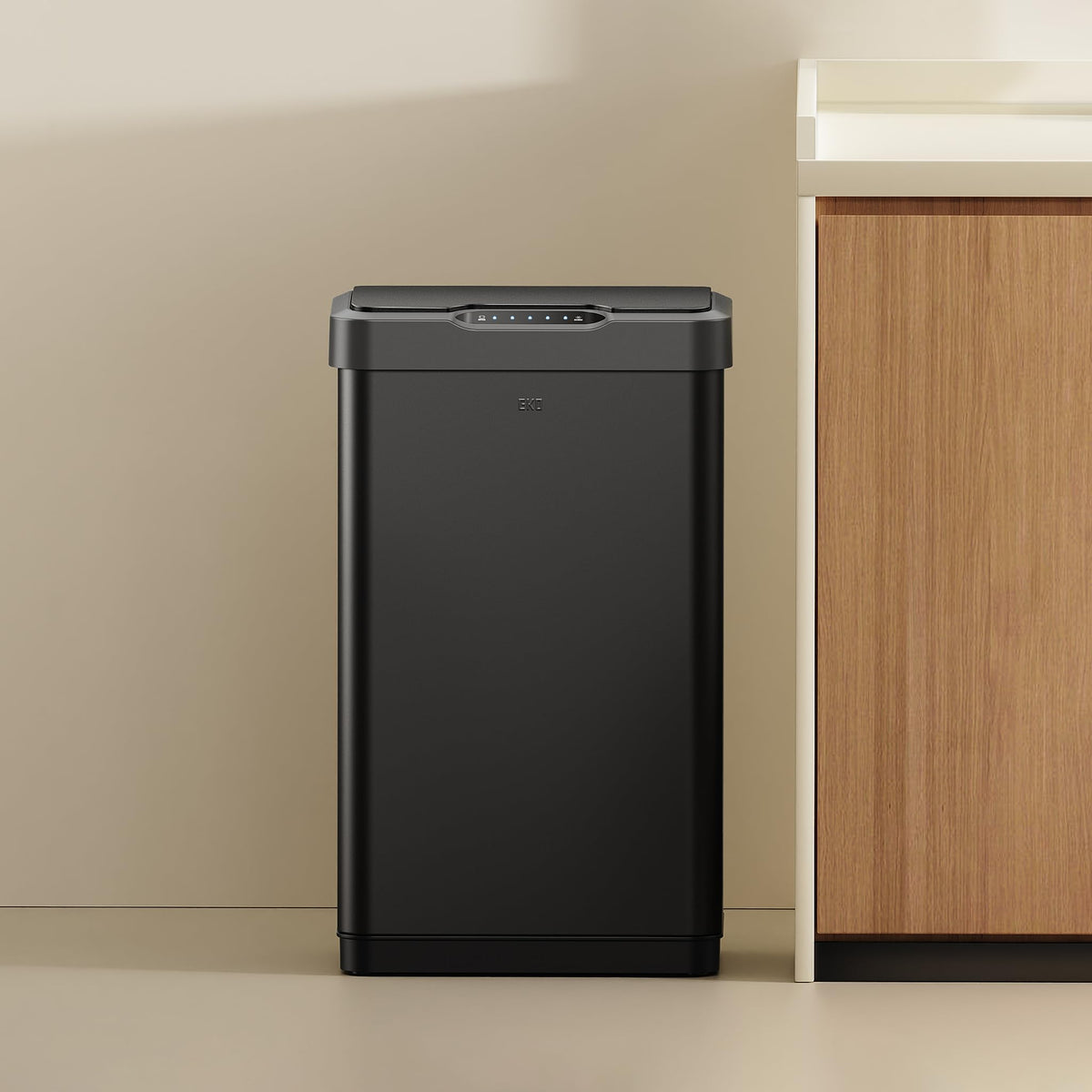 EKO Mirage-T 50 Liter / 13.2 Gallon Touchless Rectangular Motion Sensor Trash Can, Brushed Stainless Steel Finish 🍁 All In One Marketplace Canada