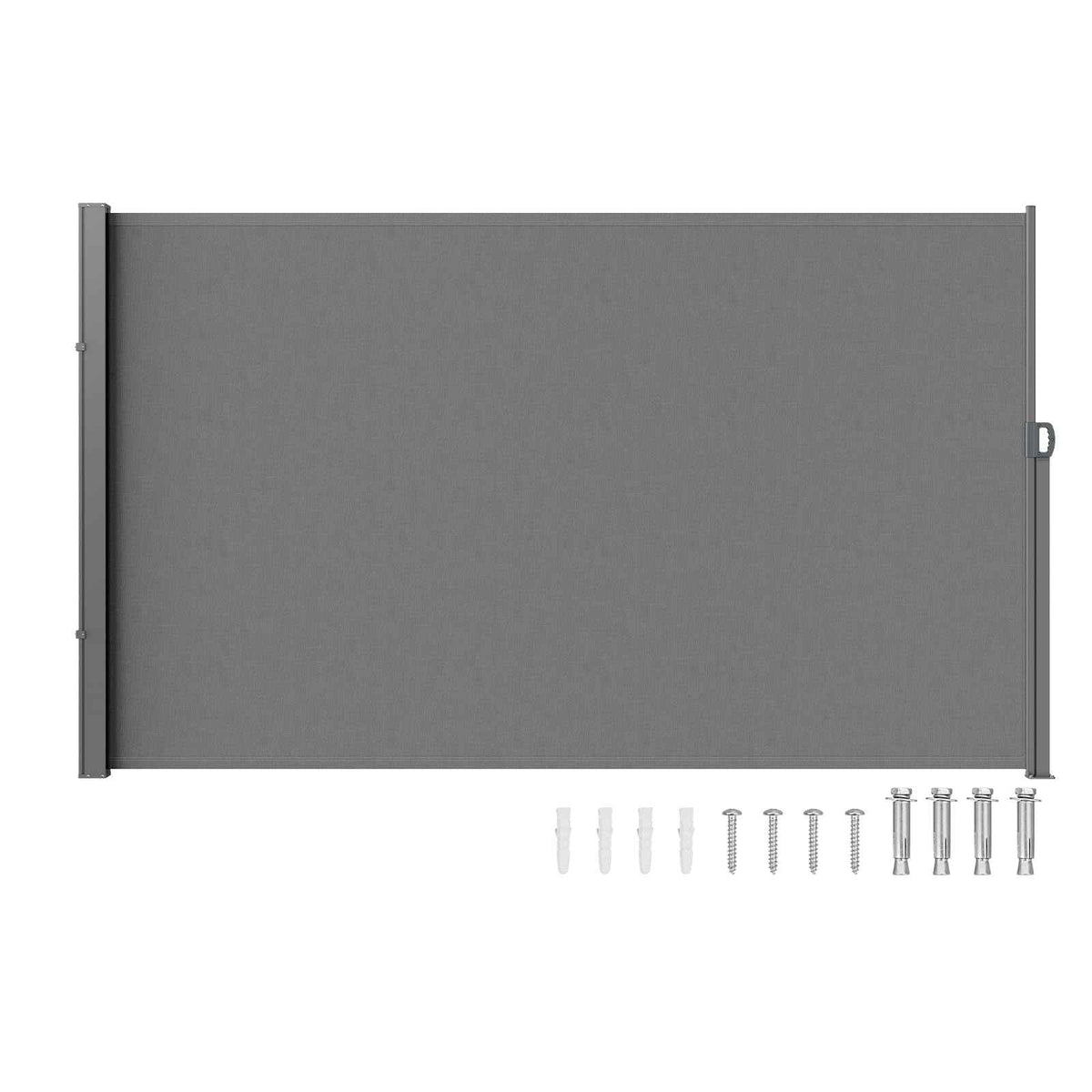VEVOR Retractable Side Awning, 71''x 138'' Outdoor Privacy Screen, 180g Polyester Water-Proof Retractable Patio Screen, UV 30+ Room Divider Wind Screen for Patio, Backyard, Balcony, Gray 🍁 All In One Marketplace Canada
