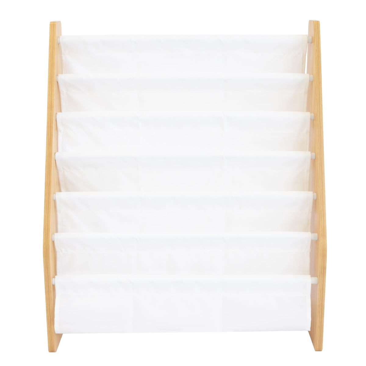 Humble Crew Kids Bookshelf 6-Tier Book Rack Organizer, Extra Large Toddler Bookcase with Fabric Storage Pockets, Front-Facing Display for Children’s Books, White/Natural Wood, Nursery/Playroom Storage 🍁 All In One Marketplace Canada
