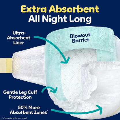 Pampers ZZZ Overnight Diapers, Size 3, Nighttime Protection Disposable Baby Diaper, 1 Pack (Count of 66) 🍁 All In One Marketplace Canada