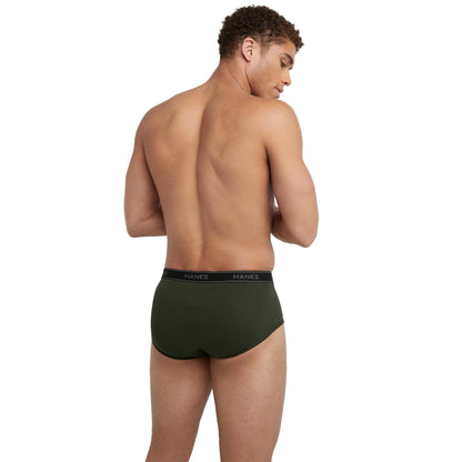 Hanes Mens 6-pack Exposed Waistband Mid-rise Briefs-underwear, White/Black, Large US 🍁 All In One Marketplace Canada