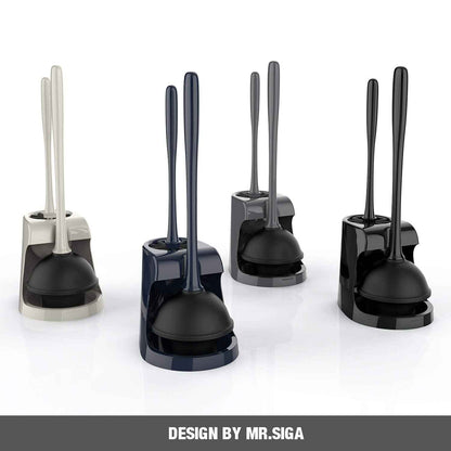 MR.SIGA Toilet Plunger and Bowl Brush Combo for Bathroom Cleaning, Black, 1 Set 🍁 All In One Marketplace Canada