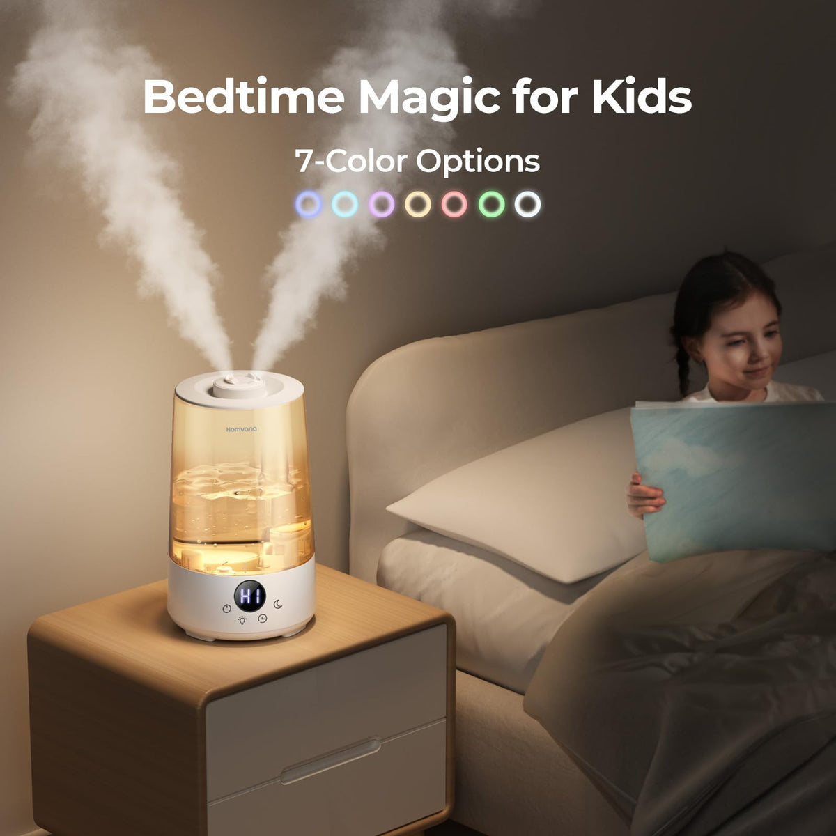 Homvana 3.6L Top-Fill Humidifiers for Bedroom Home, 360° Cool Mist, 16dB 🍁 All In One Marketplace Canada